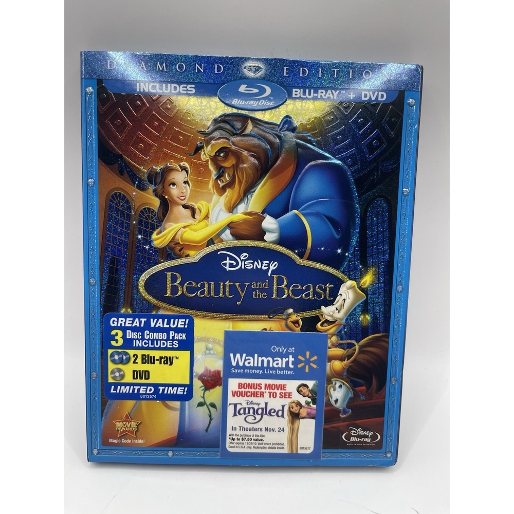 Beauty and the Beast Blu-ray + DVD 2010 Disney Diamond Edition w/ Slipcover